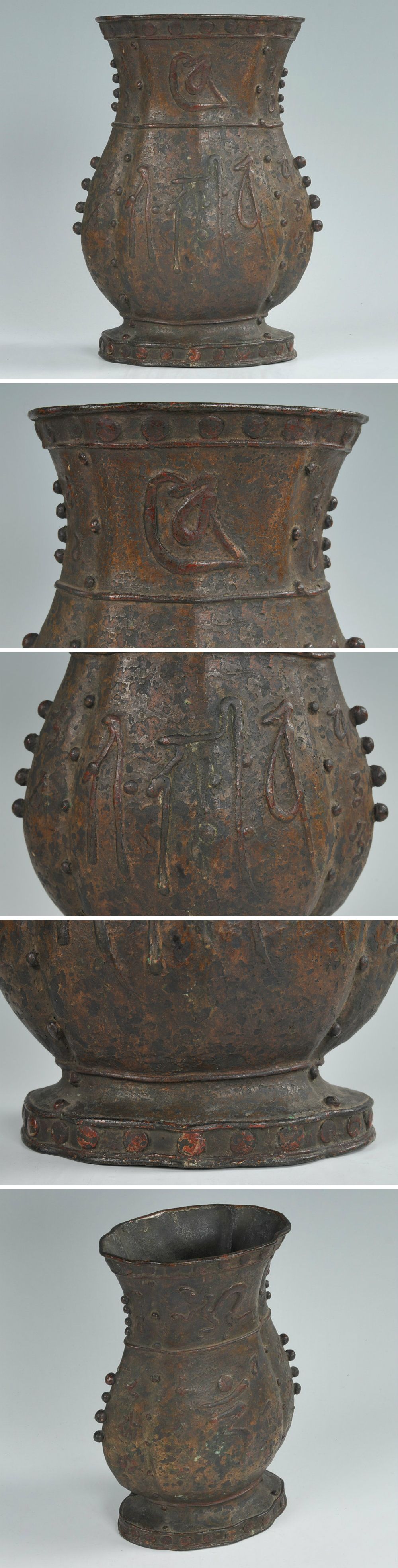 安い人気◎中国美術　銅器　花瓶（時代箱付） 花器